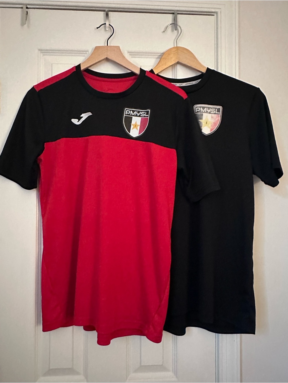 Patchogue Medford Youn Soccer Kids Red and Black Sport Jersey Set